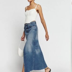 Reformation Tazz Maxi Denim SKIRT Sz 26 Medium Wash
